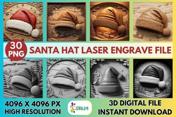 3D Santa Hat Laser Engrave File Guide