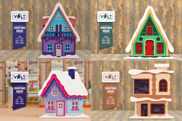 Bringing Festive Depth to Life: The Art of the Cute Christmas House 3D SVG Bundle