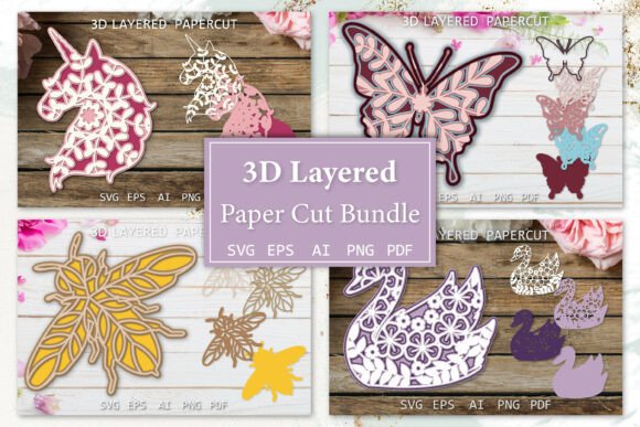 Bringing Whimsy to Life with the 3D Animals SVG Bundle and Layered Paper Cut Designs