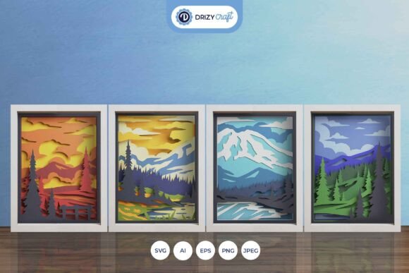 Capturing the Eternal Cycle: The Four Seasons Mount Rainer Continuous 3D Shadow Box