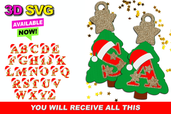 Christmas Tree Ornament Alphabet 3D SVG: Elevating Holiday Crafting