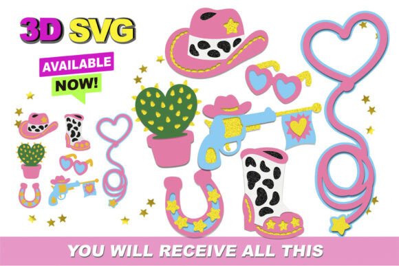Cowgirl Pink 3D SVG: A Vibrant Design for Creators