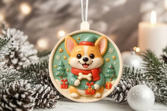 Creating Personalized Holiday Magic with the 3D Porcelain Corgi Dog Xmas Ornament