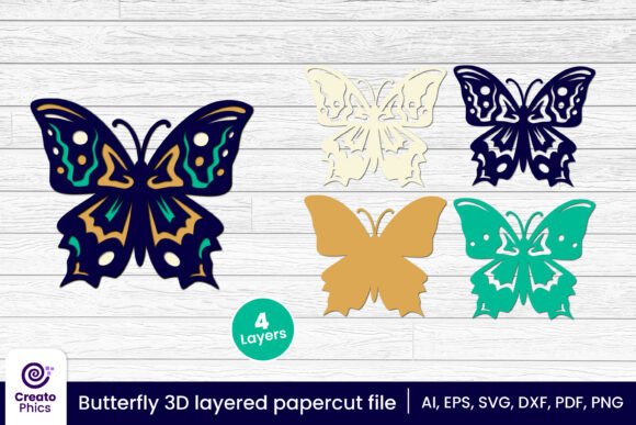 Decorative Butterfly 3D Layered Papercut
