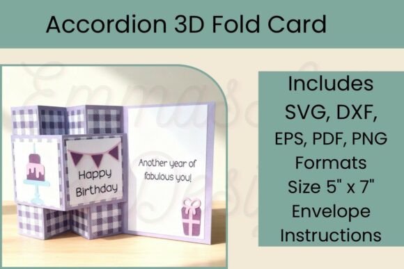Designing a 3D SVG Accordion Fold Birthday Card for Precision Cutting