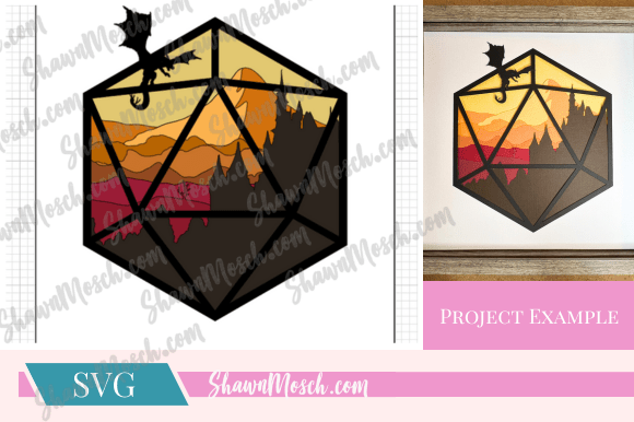 Dragon Castle 3D Shadow Box Layered SVG
