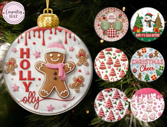 Elevate Your Holiday Crafts with the 3D Gingerbread Man Ornament PNG Collection