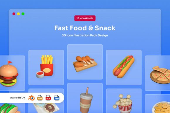 Enhancing Digital Interfaces with the Tasty Soft 3D Snack Icons Collection