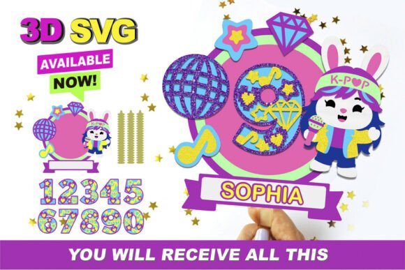 K Pop Shaker Cake Topper 3D SVG
