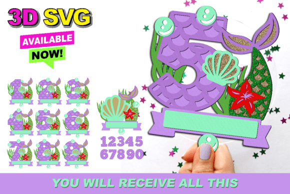 Mastering the Mermaid Numbers Topper 3D SVG for Digital Crafting