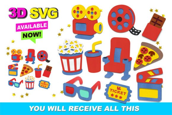 Movie Elements 3D SVG: A Versatile Resource for Creators and Crafters