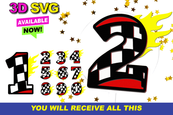 Racing Flag Numbers 3D SVG: A Dynamic Digital Toolkit