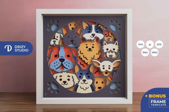 Strategic Creativity: Leveraging the Coloful Puppies 3D Layered Paper Cut for Brand and Personal Impact