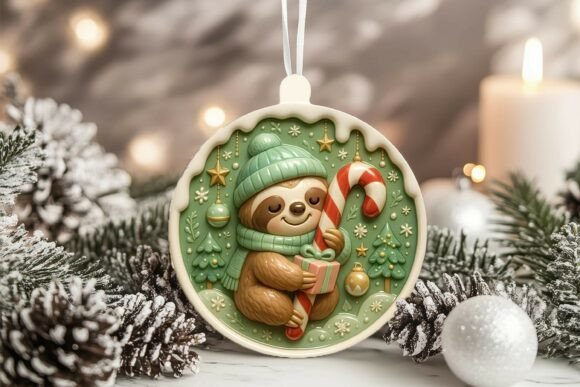 Transforming Holiday Decor with the 3D Porcelain Sloth Christmas Ornament Design